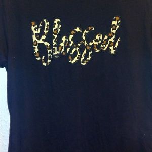 black shirt leopard print blessed